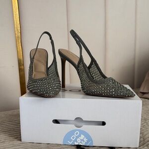 ALDO Studded Slingback Heels in Gray